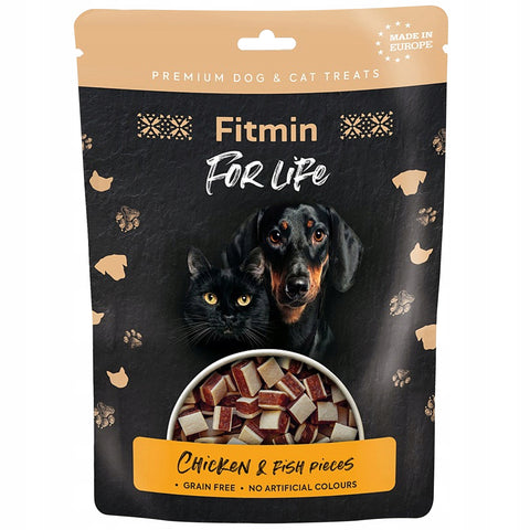 Fitmin For Life Chicken & Fish Pieces Snacks for Dogs & Cats 70g