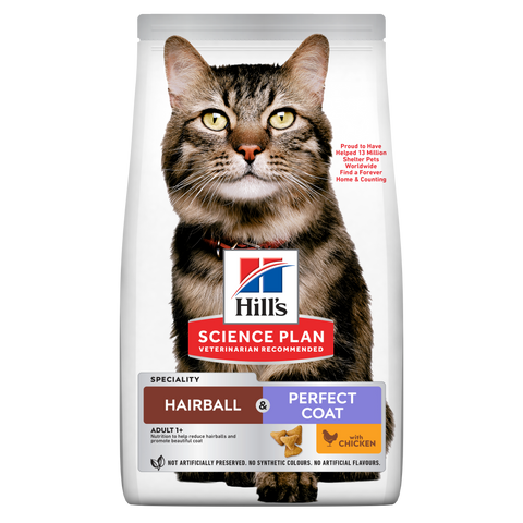 Hill's Science Plan Hairball & Perfect Coat Cat Food with Chicken 1.5kg