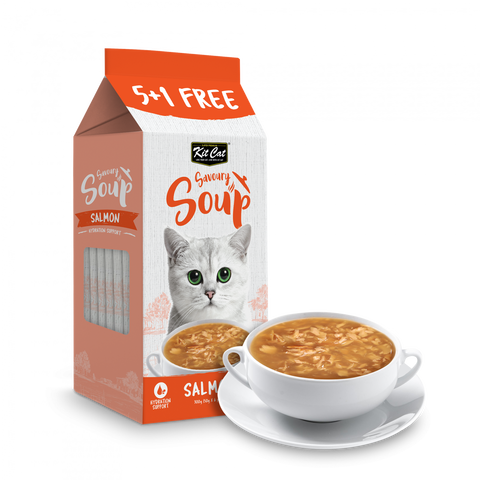 Kit Cat Savoury Soup Salmon for Adult Cats & Kittens 6x50g