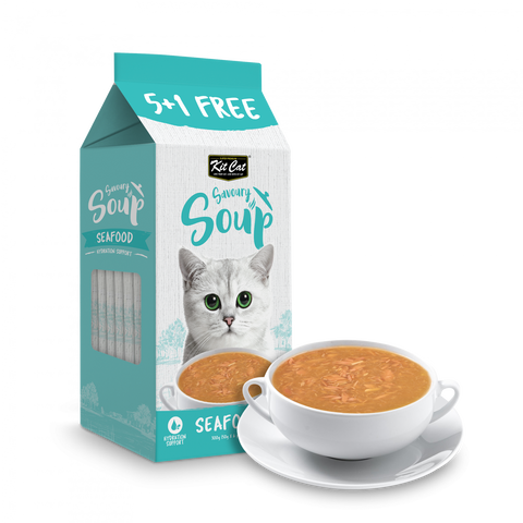 Kit Cat Savoury Soup Seafood for Adult Cats & Kittens 6x50g