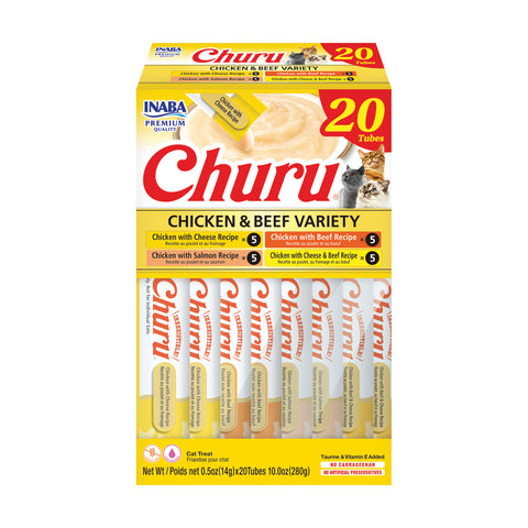 Inaba Churu Chicken & Beef Variety Treats for Cats 20x14g