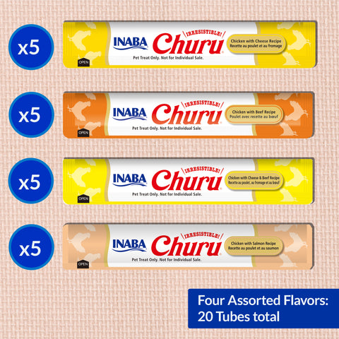 Inaba Churu Chicken & Beef Variety Treats for Cats 20x14g