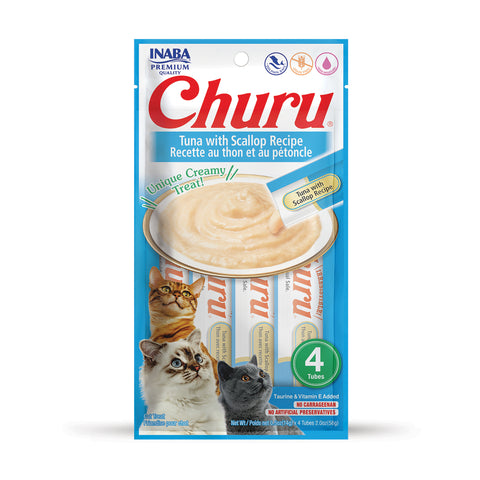 Inaba Churu Creamy Treats with Tuna & Scallop for Cats 4x14g