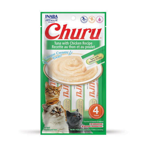 Inaba Churu Creamy Treats with Tuna & Chicken for Cats 4x14g