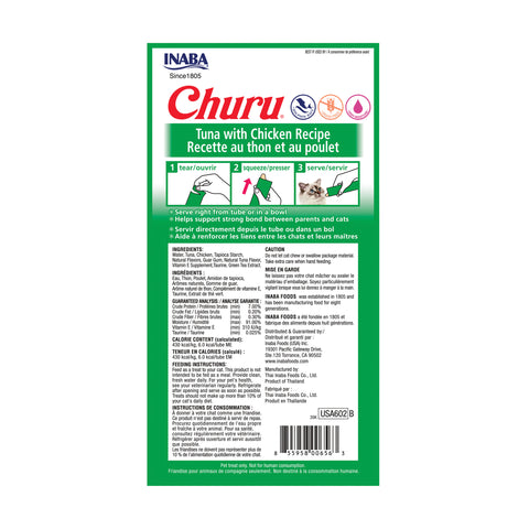 Inaba Churu Creamy Treats with Tuna & Chicken for Cats 4x14g