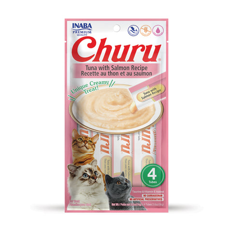 Inaba Churu Creamy Treats with Tuna & Salmon for Cats 4x14g