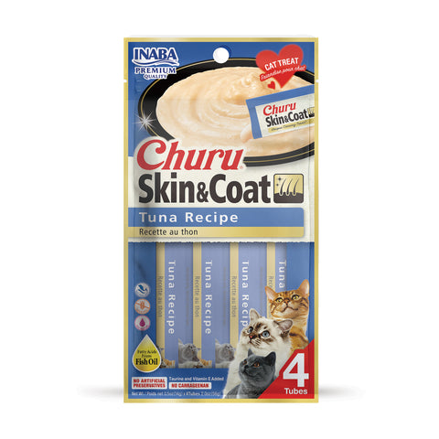 Inaba Churu Skin & Coat Creamy Treats with Tuna for Cats 4x14g
