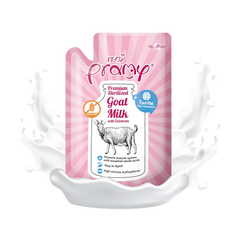 Pramy Sterilized Goat Milk with Colostrum & Taurine for Adult Cats & Kittens