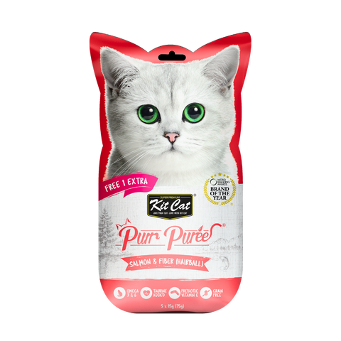Kit Cat Purr Puree Salmon & Fiber (Hairball) for Cats