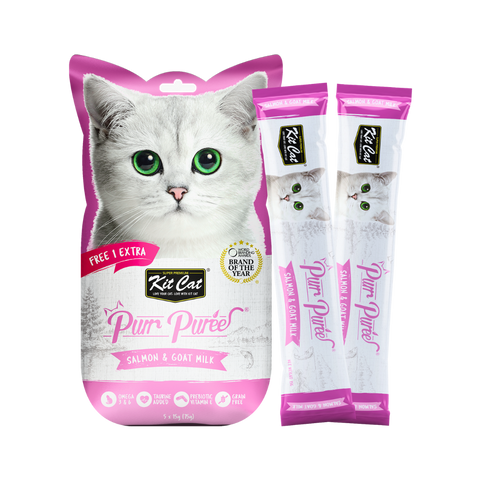 Kit Cat Purr Puree Salmon & Goat Milk for Cats
