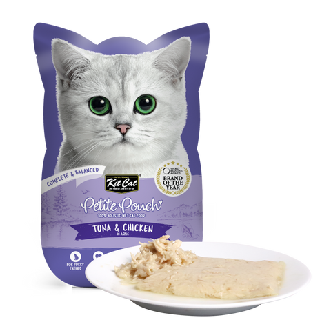 Kit Cat Petite Pouch Complete & Balanced Tuna & Chicken in Aspic for Cats
