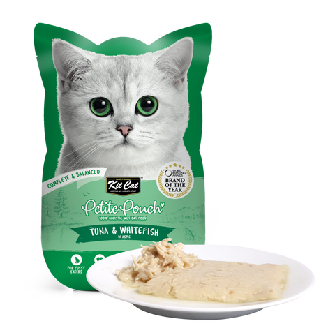 Kit Cat Petite Pouch Complete & Balanced Tuna & Whitefish in Aspic for Cats
