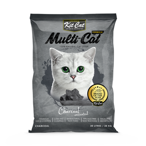 Kit Cat Classic Clumping Litter Unscented Charcoal 20kg