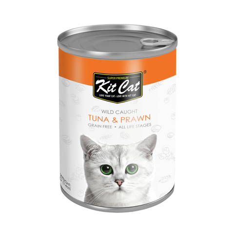 KitCat Grain Free Wild Caught Tuna & Prawn 400g - Wet Food for All Life Stages