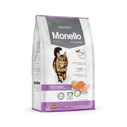 Monello Turkey & Salmon Dry Food for Sterilized Cats 1kg