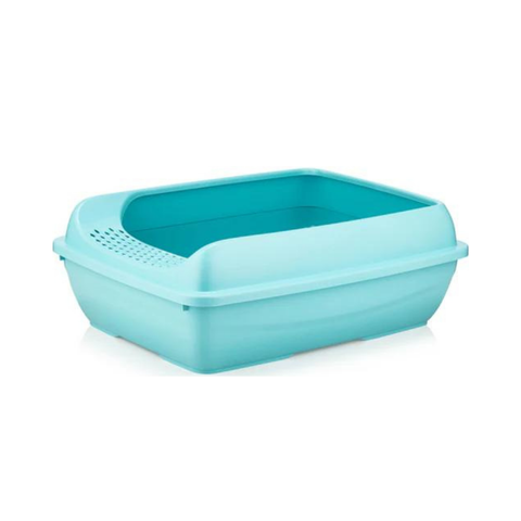 Canine Go Cat Litter Tray With Strainer - Turquoize blue