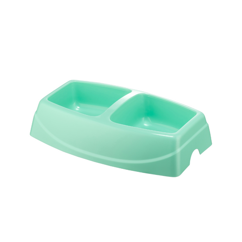 Canine Go Small Twin Feeding Bowl - Soft Green - Small