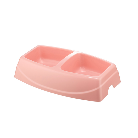 Canine Go Small Twin Feeding Bowl - Soft Pink - Small