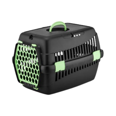 Feline Go Carrier Black/Green Plastic S