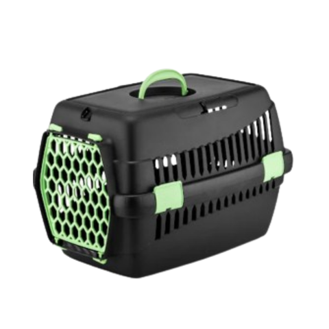 Feline Go Carrier Black/Green Plastic M