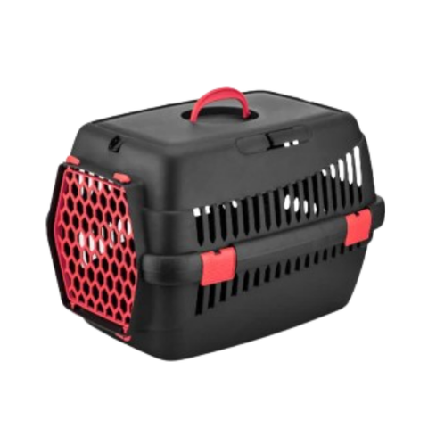 Feline Go Carrier Black/Red Plastic M