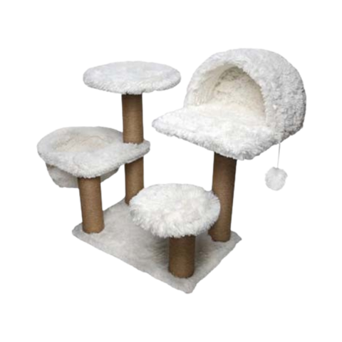 Feline Go Scratching Tree White 108x65x75cm - White