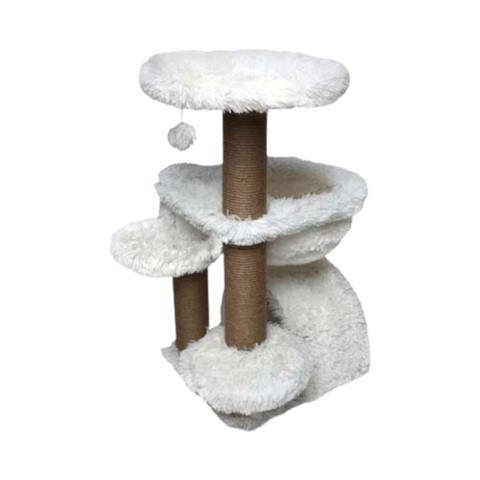 Feline Go Scratching Tree White 65x60x84cm - White