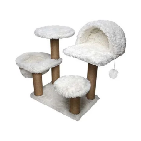 Feline Go Scratching Tree White 86x65x111cm