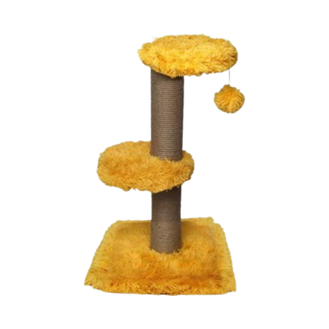 Feline Go Scratching Tree Yellow 34x34x67cm - Yellow