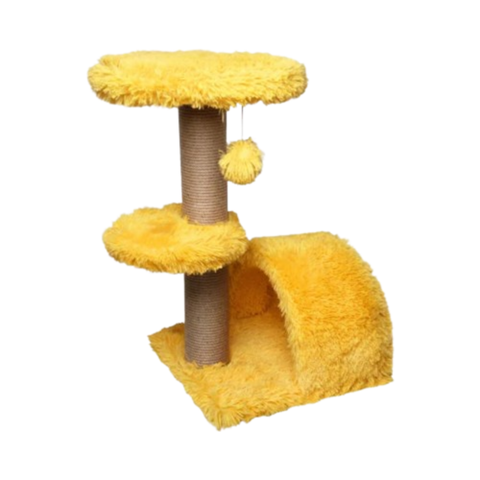 Feline Go Scratching Tree Yellow 53x39x67cm - Yellow