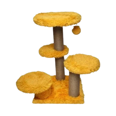 Feline Go Scratching Tree Yellow 62x62x71cm - Yellow