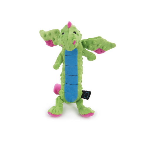 GoDog Skinny Dragon Green Large Toy for Dogs