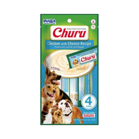 Inaba Churu Chicken Recipe with Cheese Treats for Dogs 14g x4 Tubes