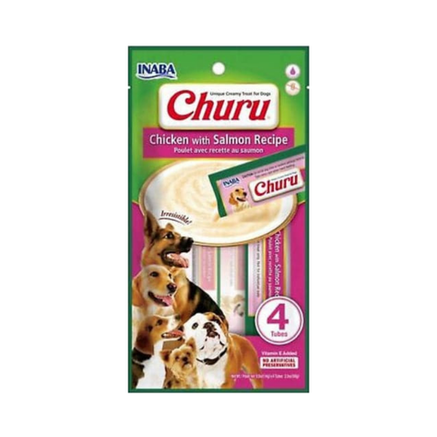 Inaba Churu Chicken Recipe with Salmon Treat for Dogs 14g x4 Tubes