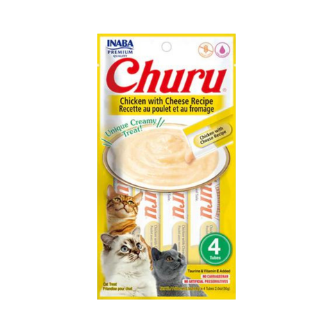 Inaba Churu Chicken with Cheese & Beef for Cats 4x14g