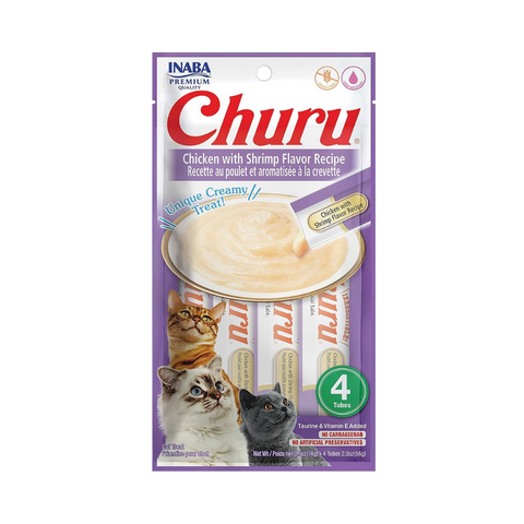 Inaba Churu Chicken with Shrimp Flavor Treat for Cats 4x14g