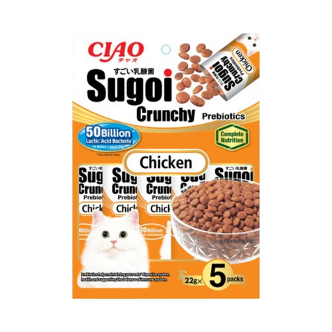 CIAO Sugoi Crunchy Chicken Flavor + Prebiotics 5x22g