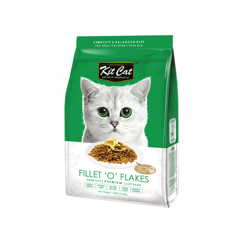 Kit Cat Dry Food or Adult Cats Fillet 'O' Flakes 1.2kg