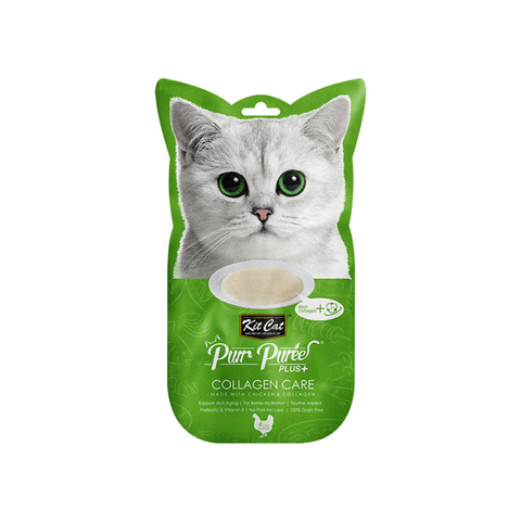 Kit Cat Puree Plus+ Chicken & Collagen Care 4x15g Sachets