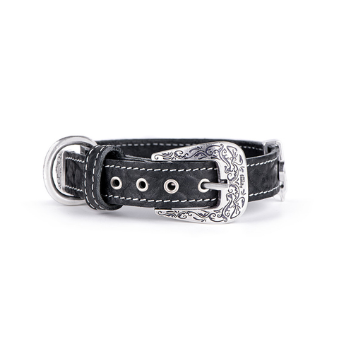 MF EL PASO Collar LEATHER Black 26x1.6cm