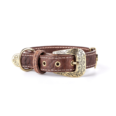 MF EL PASO Collar LEATHER Brown 26x1.6cm