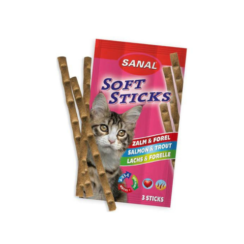 Sanal Salmon & Trout Soft Sticks for Cats 3x15g