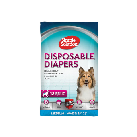 Simple Solution Disposable Diapers For Dogs M x12