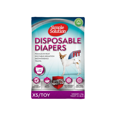 Simple Solution Disposable Diapers For Dogs XS x12