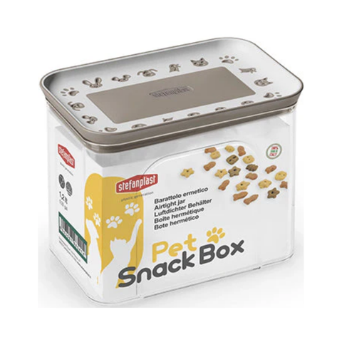 Stefanplast Snack box Snack/ Treats Container 1.2L - Gray