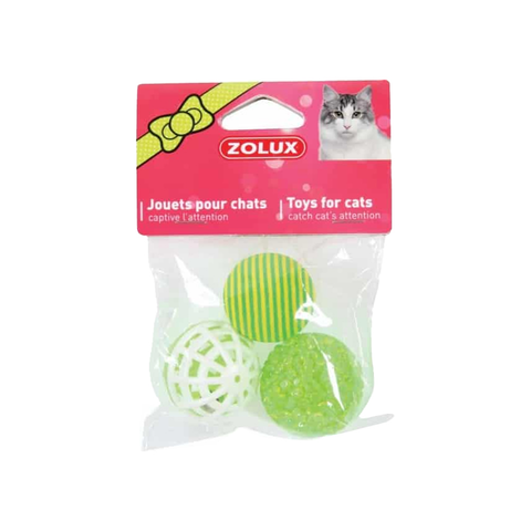 Zolux CAT TOY 3 VARIED BALLS 4CM