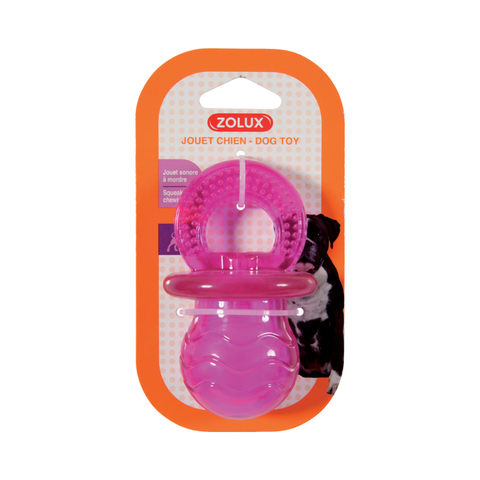 Zolux Pacifier 10cm Dog Toy Raspberry