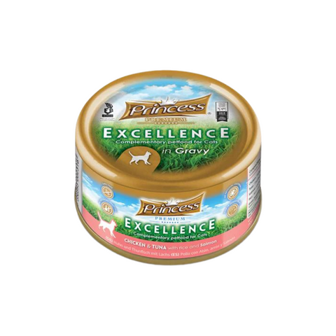 Princess Wet Cat Food Excellence Chicken and Tuna with Rice & Salmon 70g