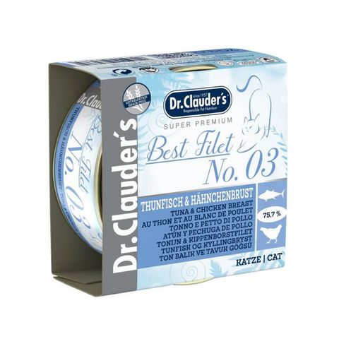 Dr.Clauders Best Filet Cans No. 3 Tuna & Chicken for Cats 70g