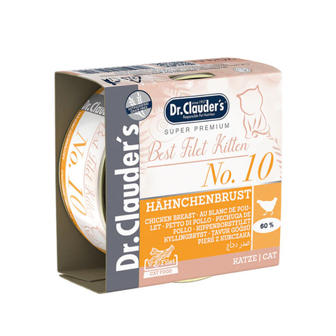 Dr.Clauders Best Filet Cans No. 10 Chicken for Kittens 70g